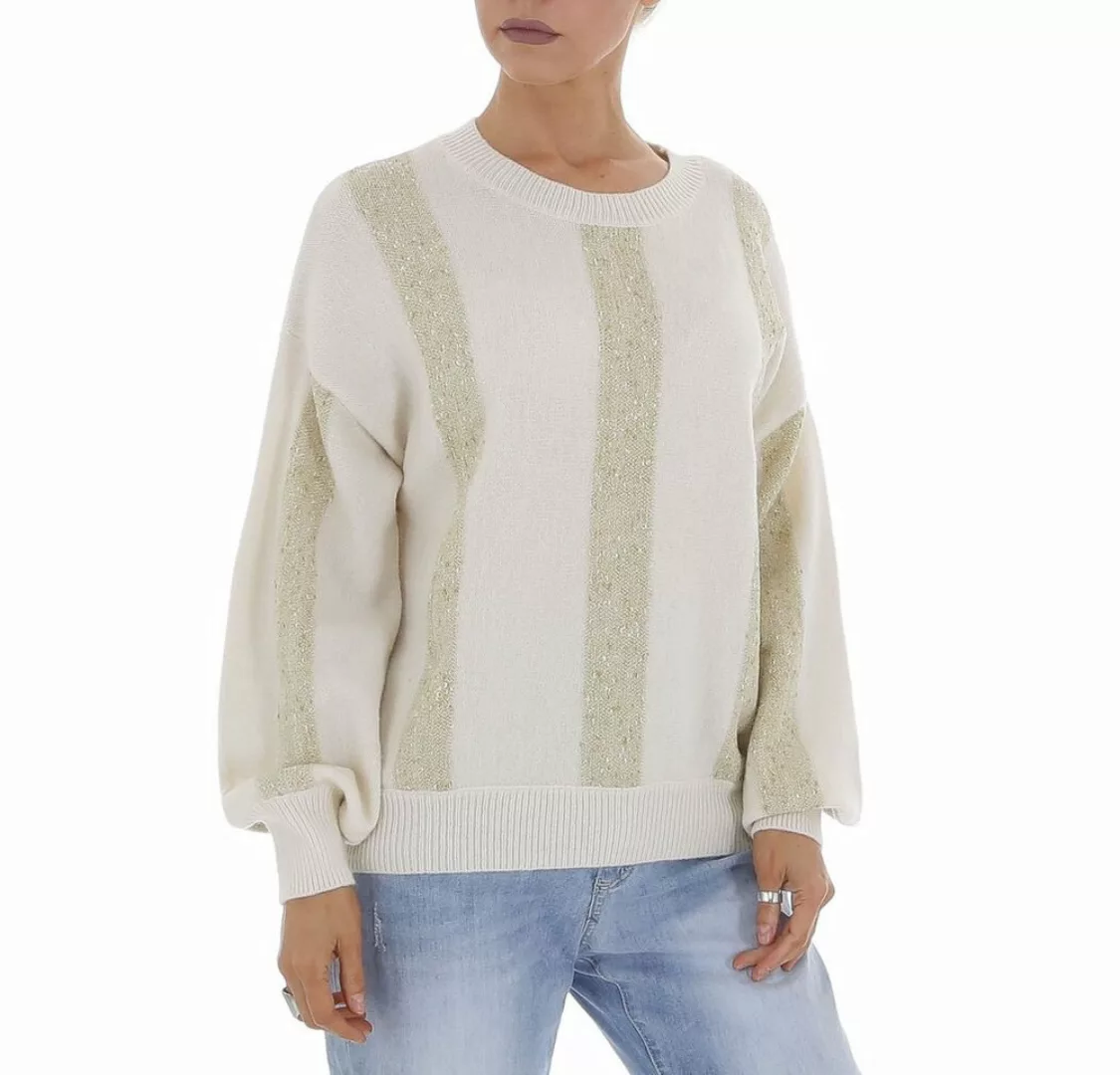 Ital-Design Strickpullover Damen Freizeit (81561301) Glitzer Gestreift Stre günstig online kaufen