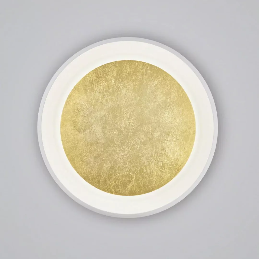 LED Deckenleuchte Tyra in Weiß und Gold 32W 1610lm günstig online kaufen