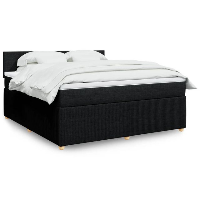 vidaXL Bettgestell Boxspringbett mit Matratze Schwarz 180x200 cm Stoff Bett günstig online kaufen