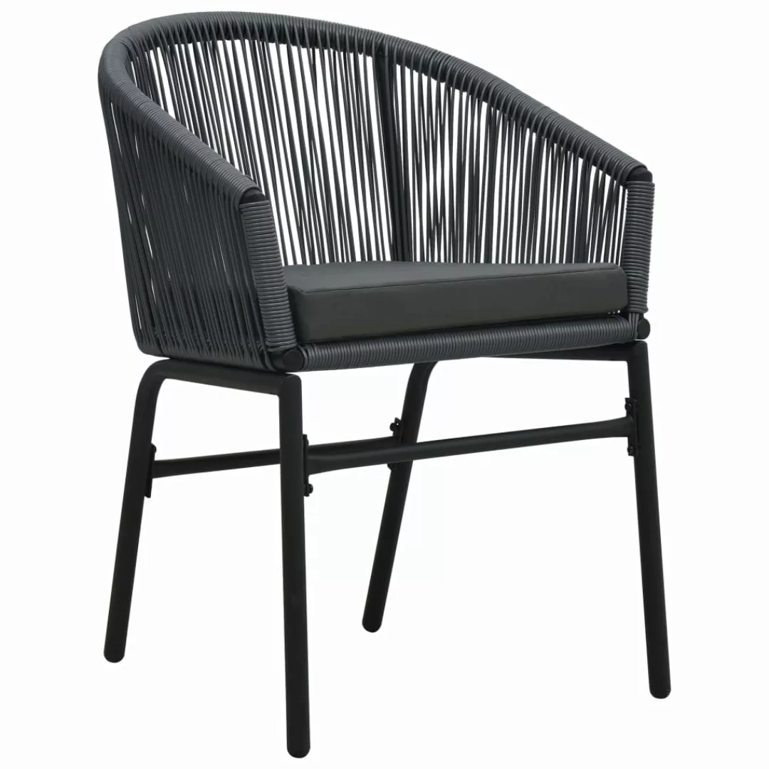 Gartenstühle 2 Stk. Anthrazit Pvc Rattan günstig online kaufen