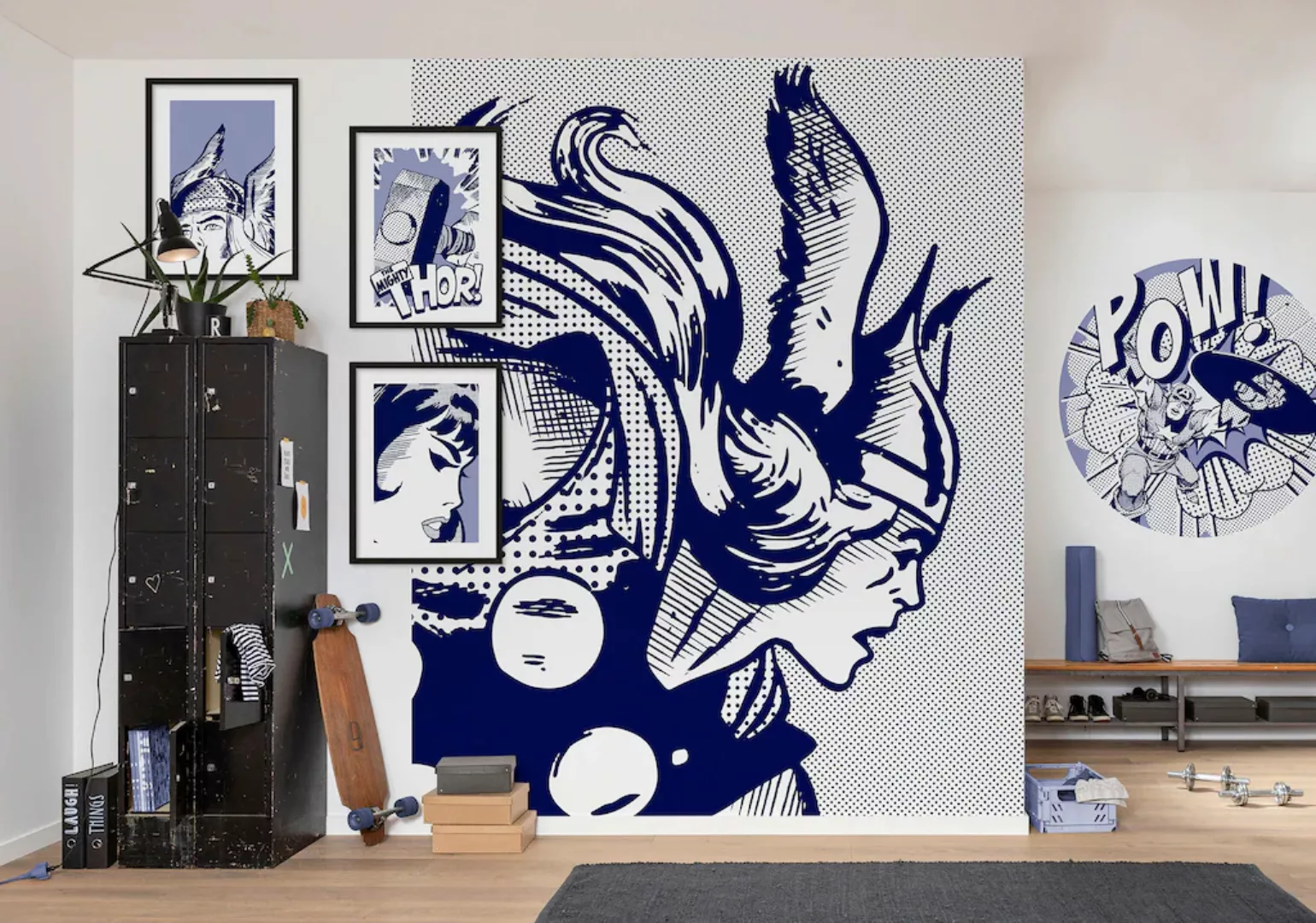 Komar Wandtattoo "Captian America Pow", (1 St.), 125x125 cm (Breite x Höhe) günstig online kaufen