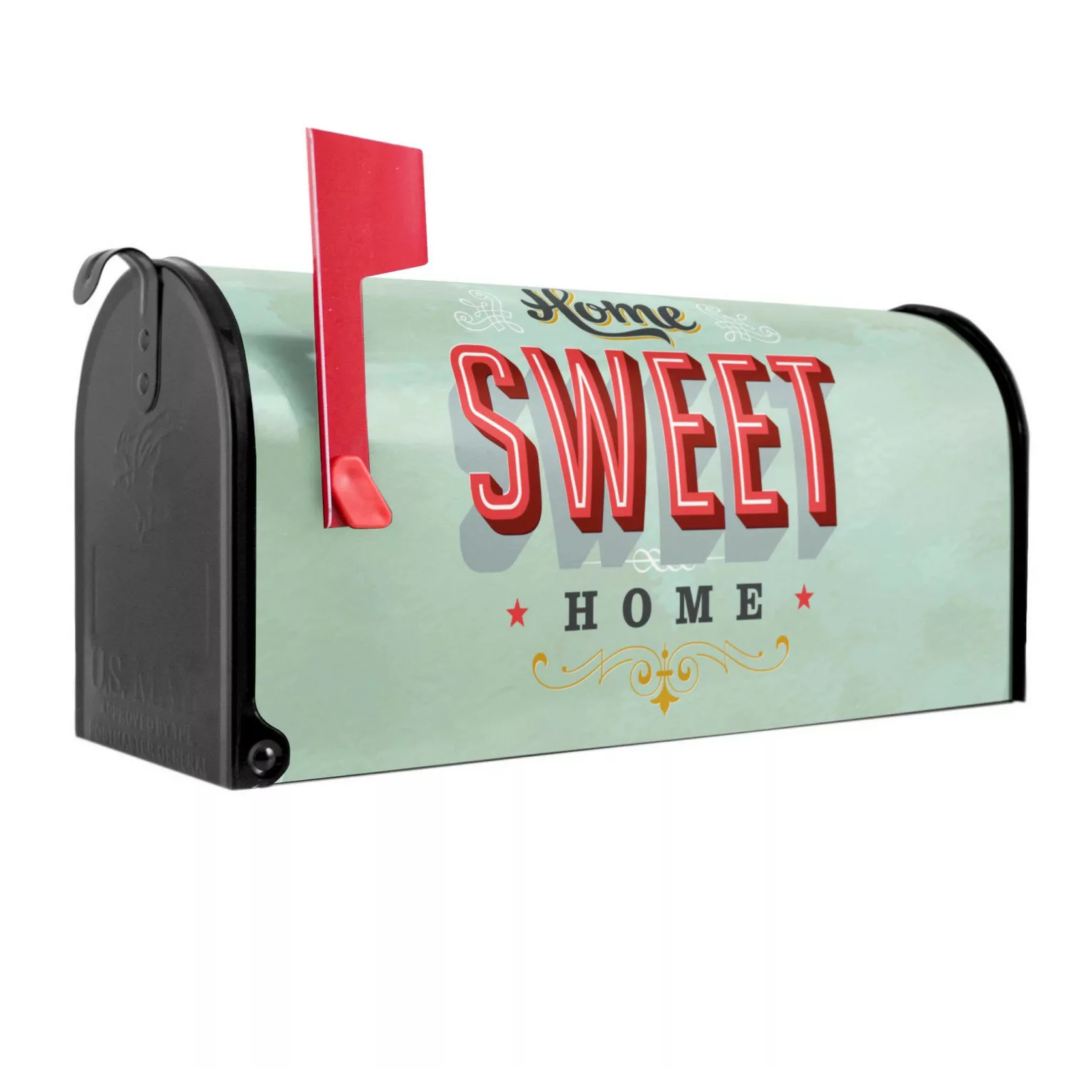 Banjado Amerikanischer Briefkasten Schwarz 48x22x16cm US Mailbox Letterbox günstig online kaufen