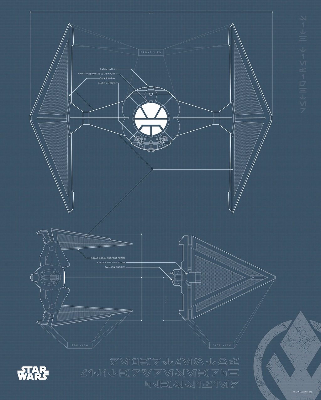 Komar Bild "Star Wars Blueprint Sith TIE-Fighter", Star Wars, (1 St.), Wand günstig online kaufen