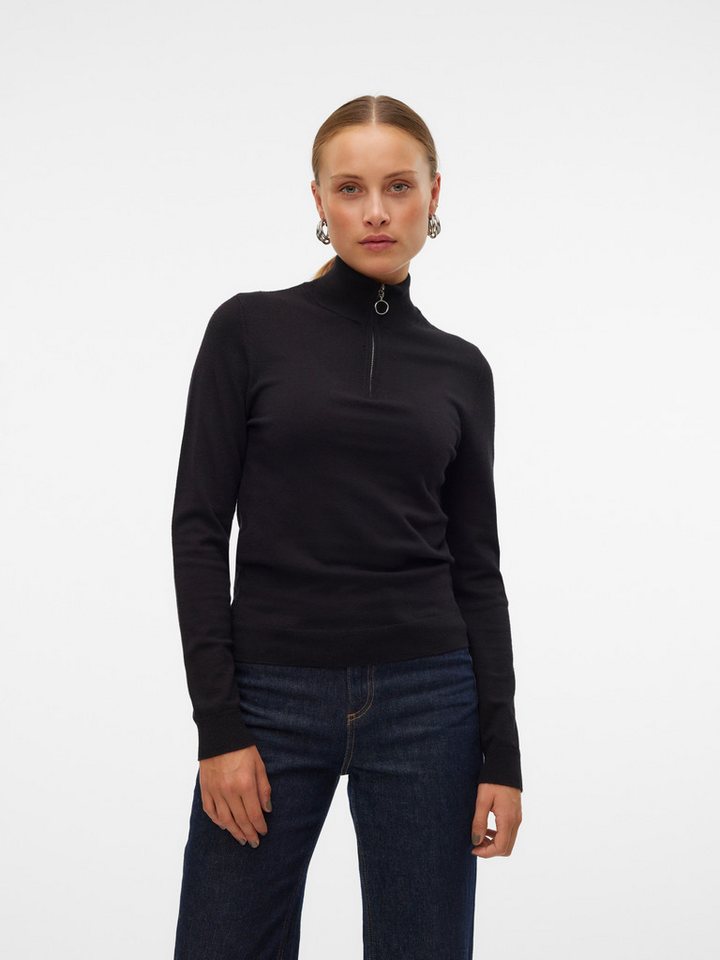 Vero Moda Stehkragenpullover VMHAPPINESS LS HIGHNECK ZIP PULL GA BOO günstig online kaufen