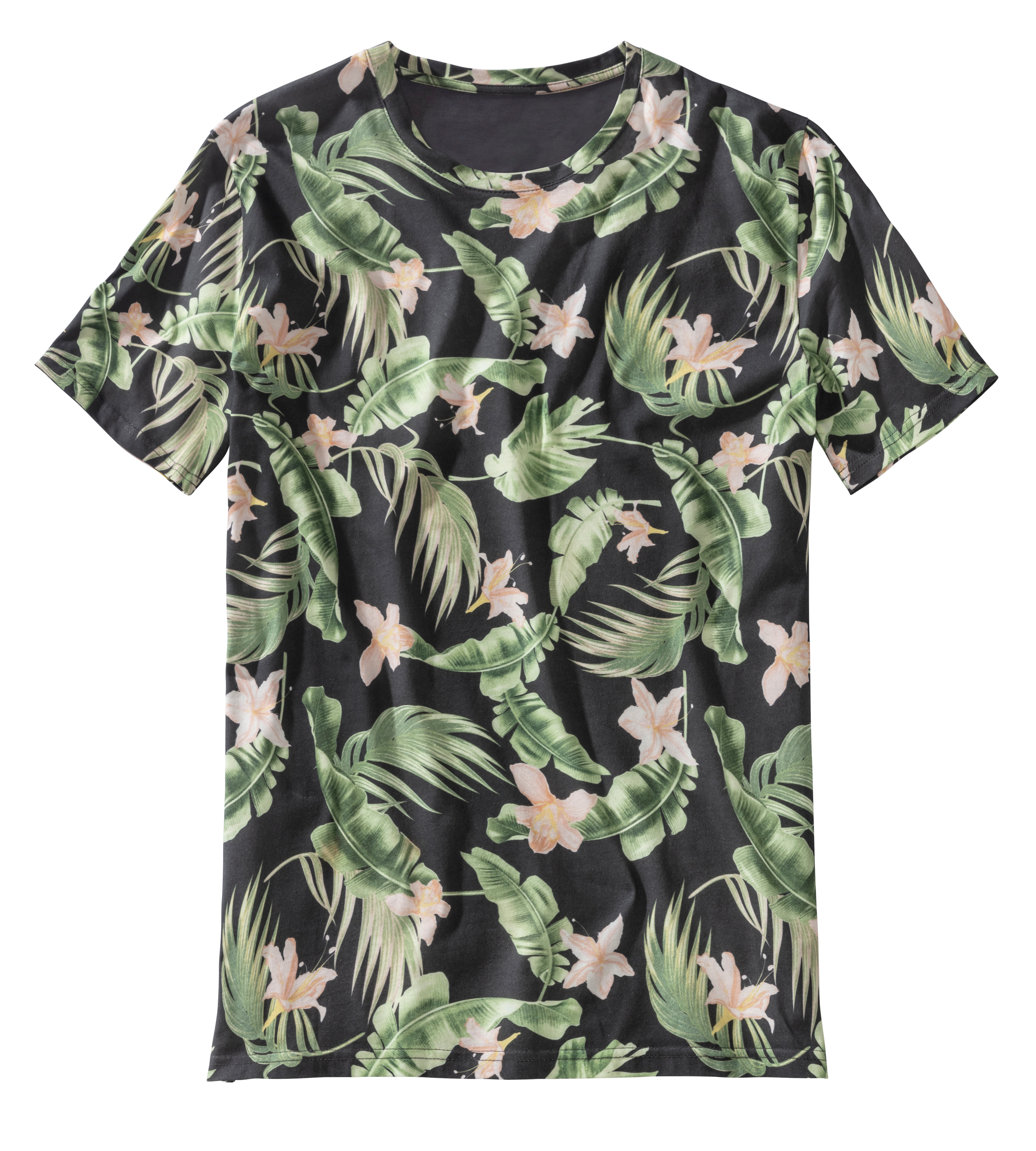 Beachtime T-Shirt mit Palmenblättern bedruckt und Rundhals-Ausschnitt günstig online kaufen