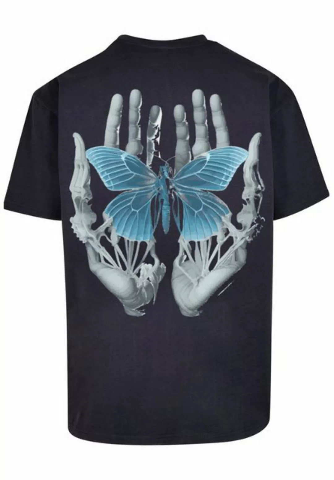 F4NT4STIC T-Shirt Skelett Hände Schmetterling Print günstig online kaufen