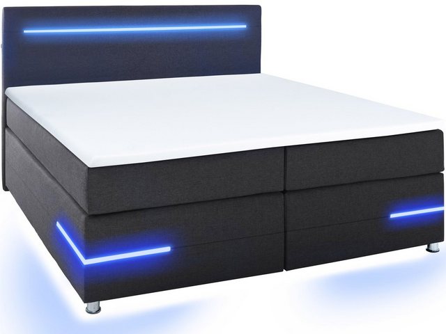 wonello Boxspringbett Daytona, mit LED Beleuchtung und Topper, wahlweise mi günstig online kaufen