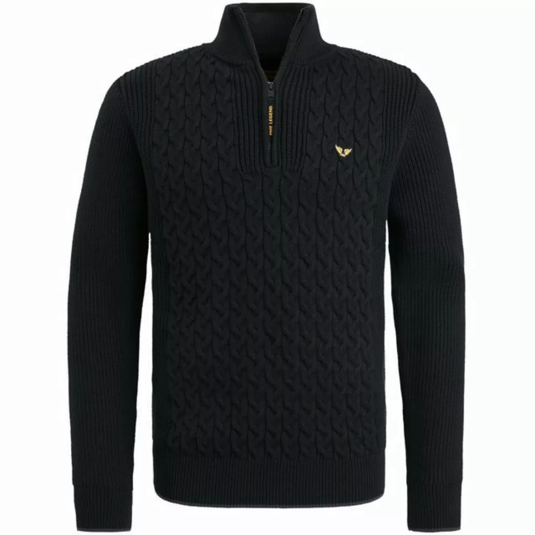 PME Legend Knitted Half Zip Pullover Cable Schwarz - Größe XL günstig online kaufen