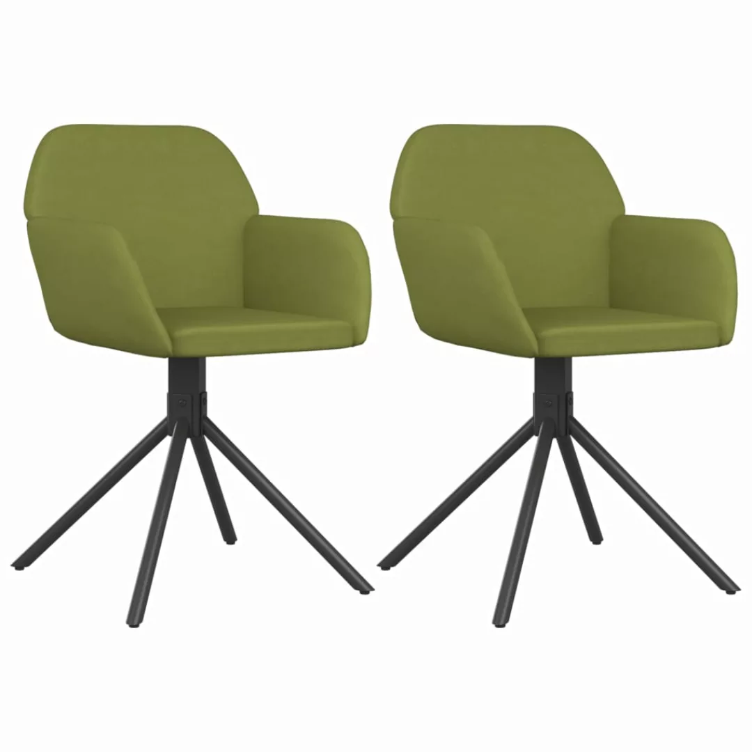 Vidaxl Esszimmerstühle 2 Stk. Drehbar Hellgrün Samt günstig online kaufen