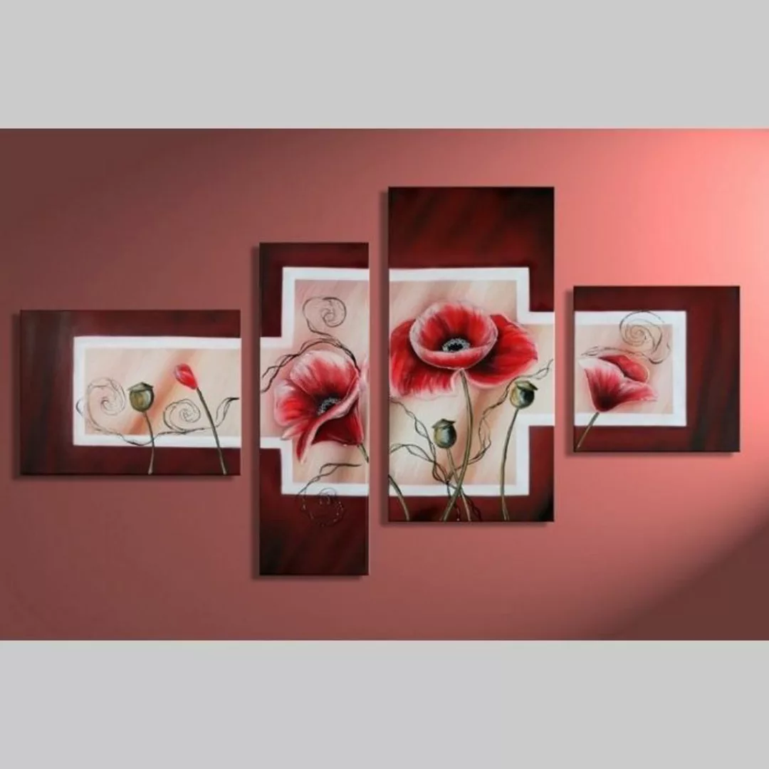 4 Leinwandbilder MOHN (5) 120 x 70cm Handgemalt günstig online kaufen