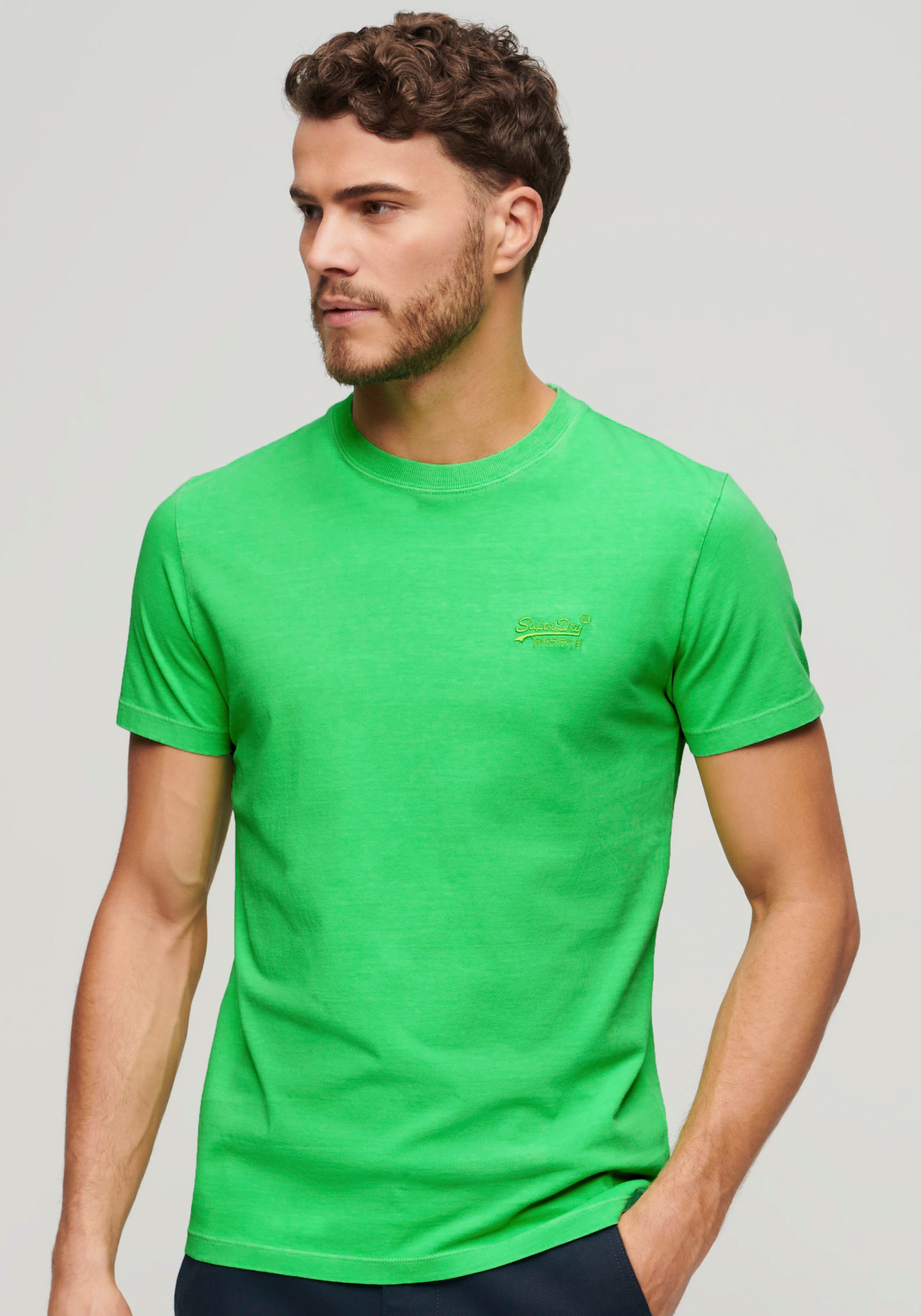 Superdry Rundhalsshirt ESSENTIAL LOGO EMB NEON günstig online kaufen