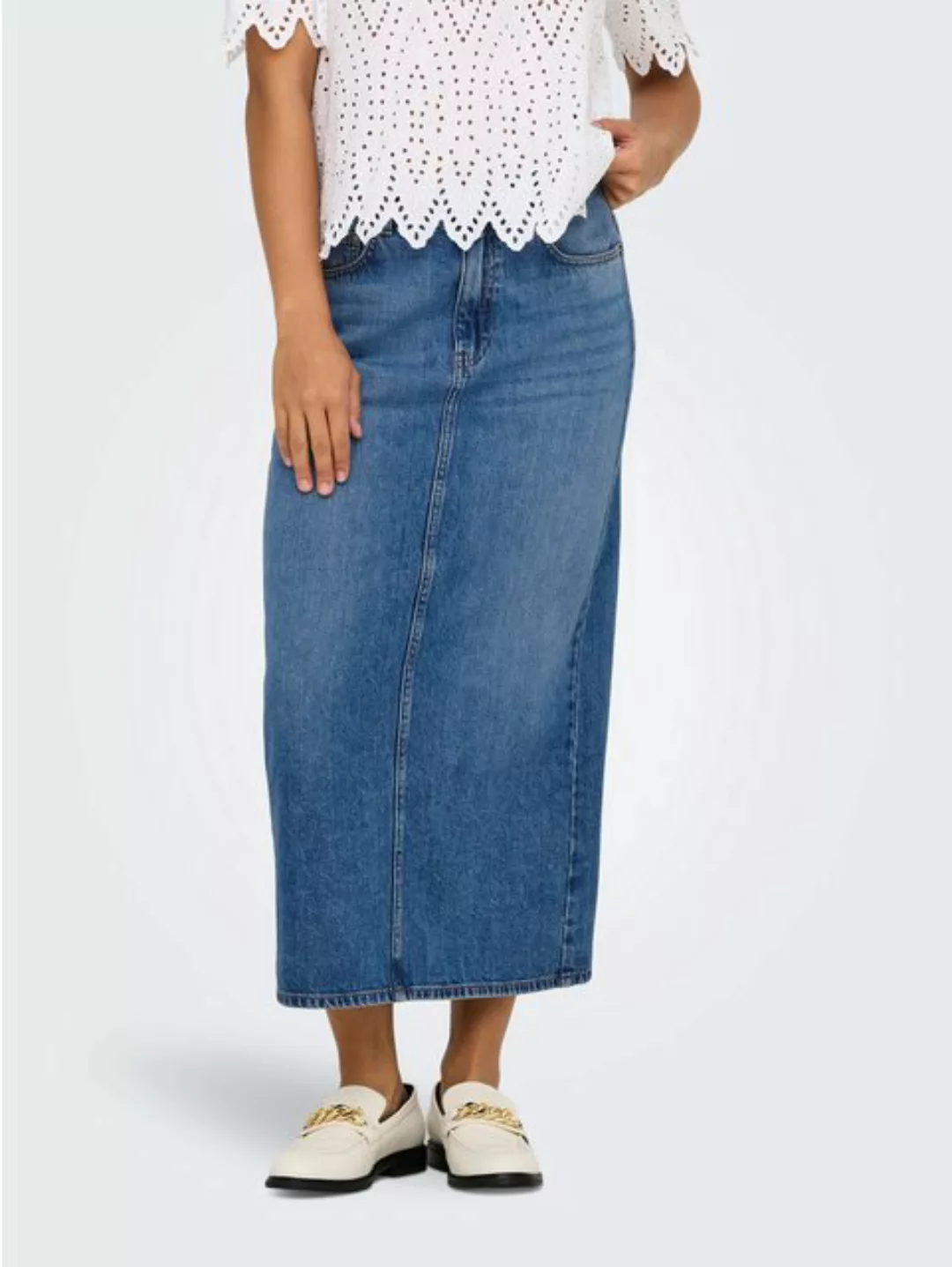 ONLY Jeansrock ONLLUMI MIDI BACK SLIT SKIRT DNM PIMNOOS günstig online kaufen