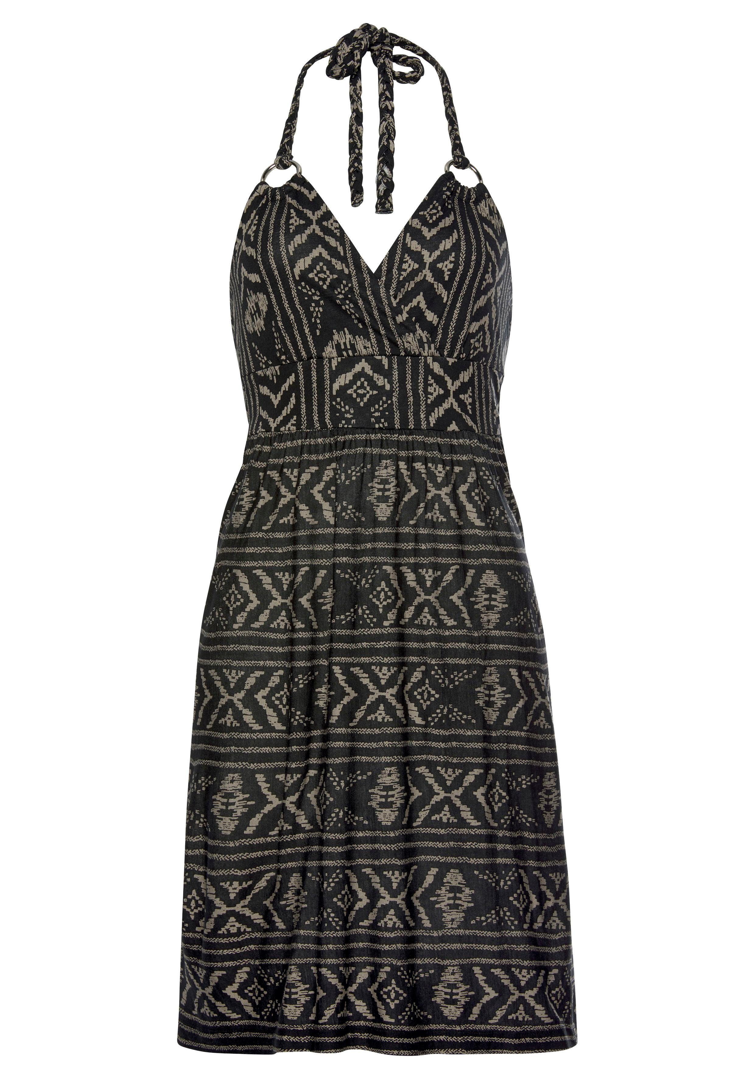 LASCANA Neckholderkleid mit Ethnoprint, kurzes Sommerkleid, Strandkleid günstig online kaufen