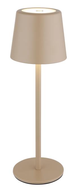 LED-Tischleuchte inkl. Tochdimmer und USB mit Akku Sandfarbig Matt günstig online kaufen