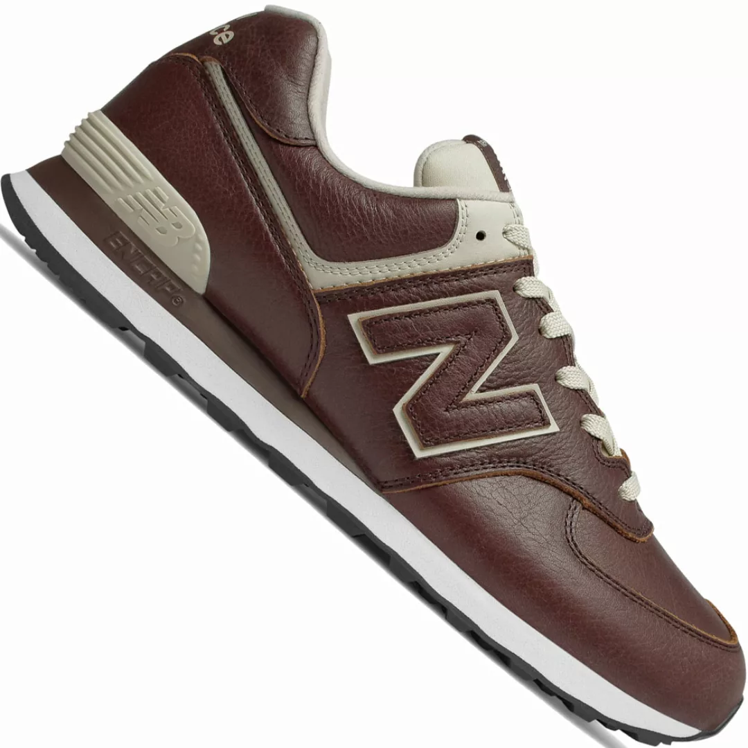 New Balance 574 Leather Herren-Sneaker Alabaster/Bordeaux günstig online kaufen