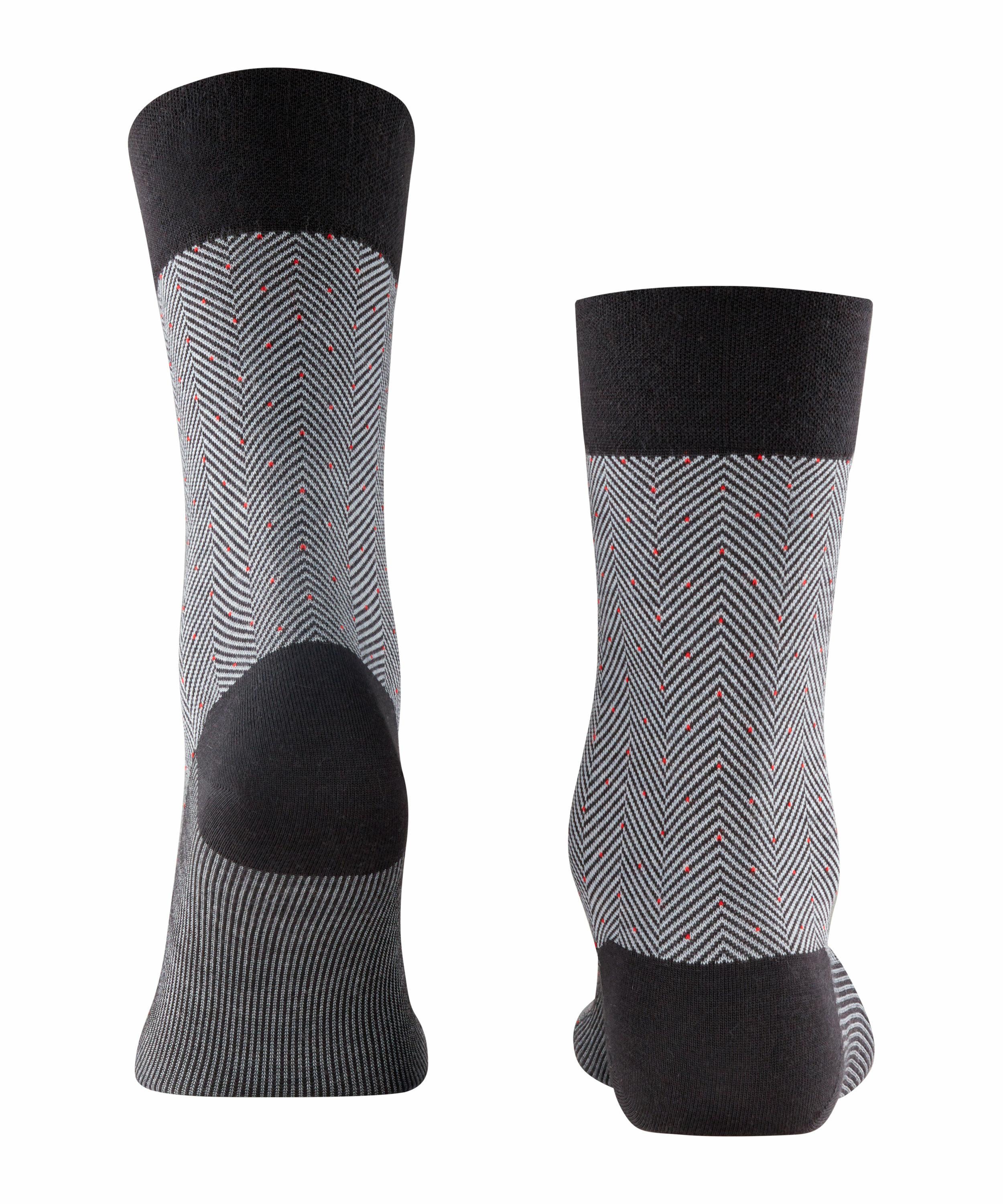 FALKE Sensitive Herringbone Herren Socken, 47-48, Schwarz, AnderesMuster, S günstig online kaufen