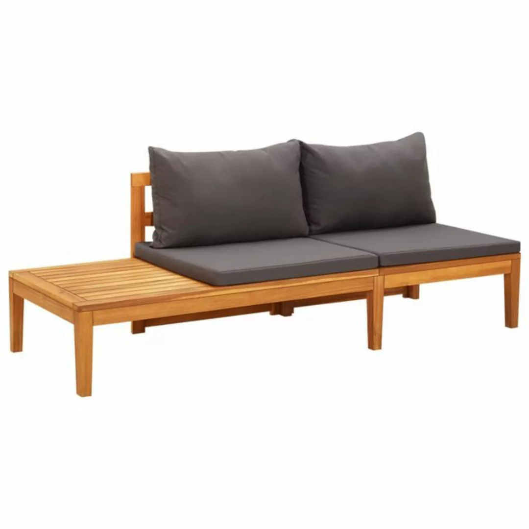 vidaXL Sofaelement Gartenbank mit Tisch & Dunkelgrauen Kissen Massivholz (1 günstig online kaufen