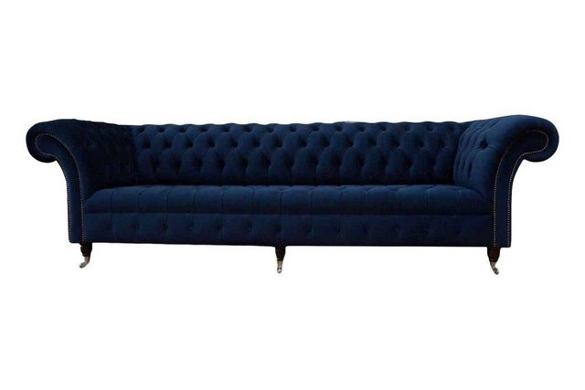 JVmoebel Sofa Blaues Sofa Chesterfield Sofas 4 Sitzer Couch Polster Stoff N günstig online kaufen