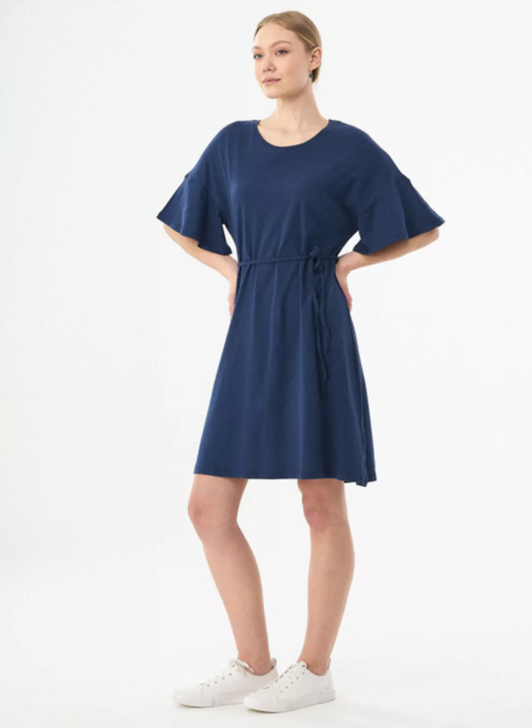 Jerseykleid Aus Bio-baumwolle Und Leinen günstig online kaufen