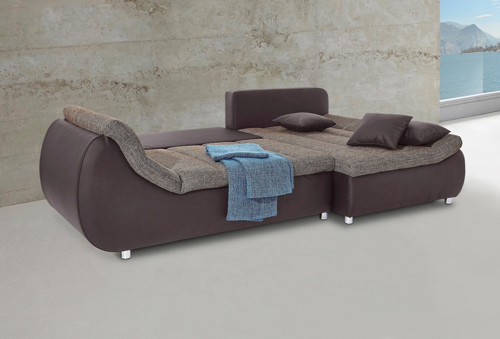 INOSIGN Ecksofa "Imola elegant und bequem, aktuelle Steppung im Sitz, L-For günstig online kaufen
