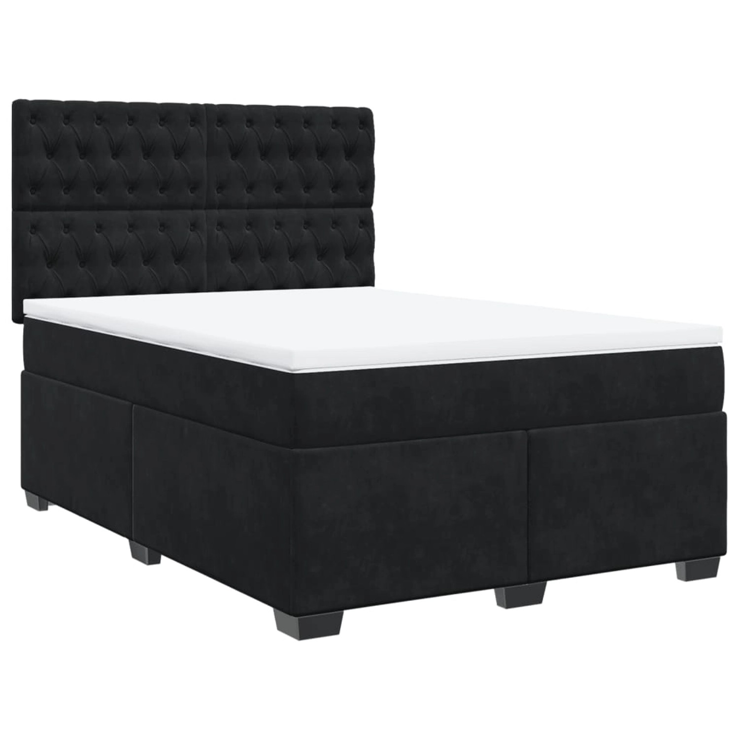 vidaXL Boxspringbett mit Matratze Schwarz 160x200 cm Samt2107516 günstig online kaufen