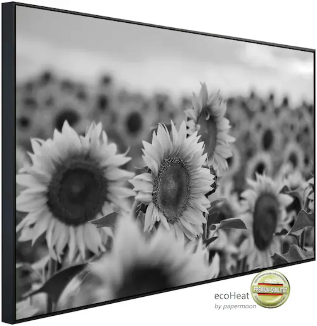 Papermoon Infrarotheizung »Sonnenblumen Schwarz & Weiß« günstig online kaufen