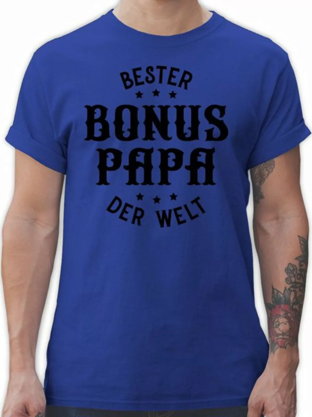 Shirtracer T-Shirt Bester Bonus Papa der Welt Vatertag Geschenk für Papa günstig online kaufen