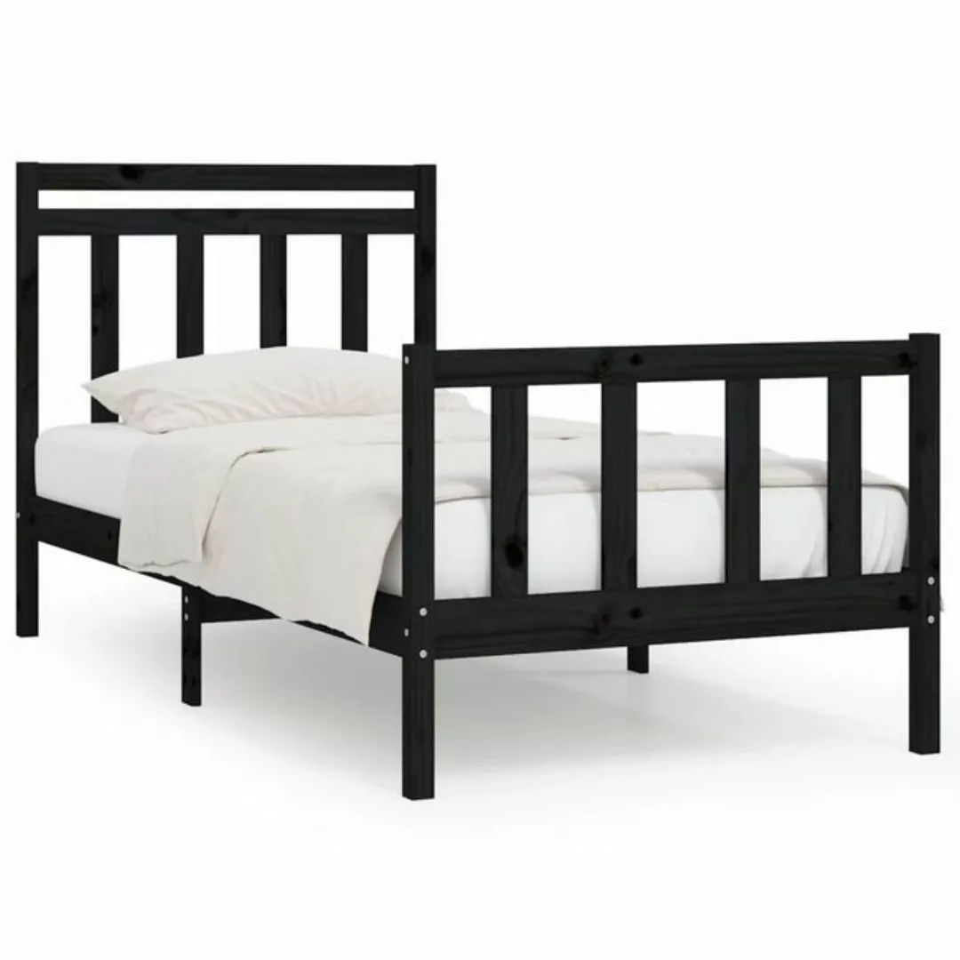 furnicato Bett Massivholzbett Schwarz Kiefer 90x200 cm günstig online kaufen