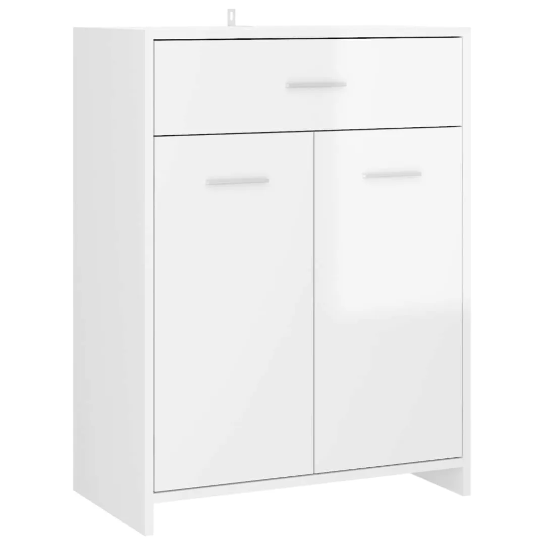 Badezimmerschrank Hochglanz-weiß 60x33x80 Cm Spanplatte günstig online kaufen