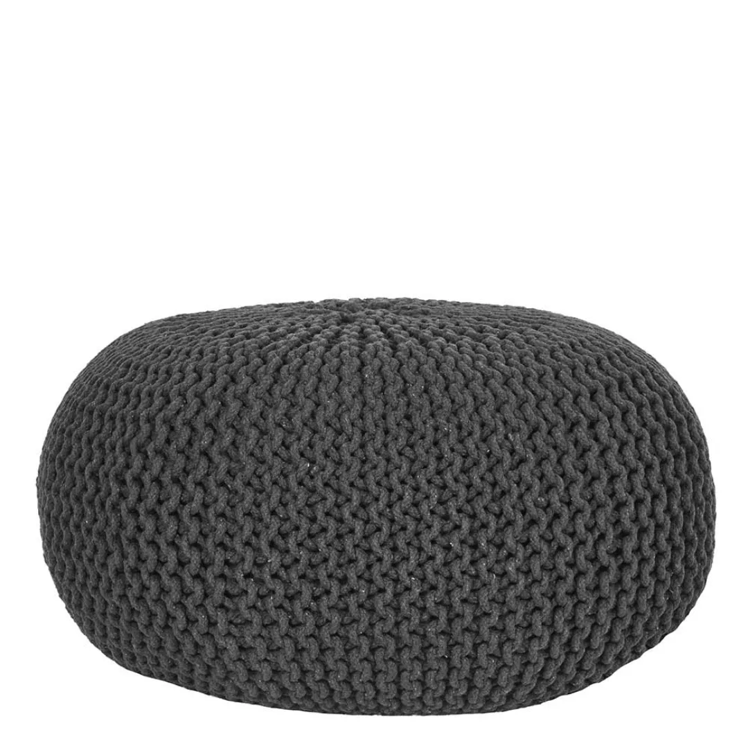 Skandi Design Pouf in Anthrazit Strickstoff günstig online kaufen