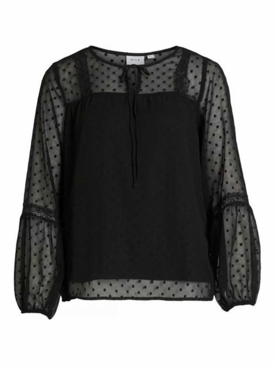 Vila Blusenshirt Lockere Mesh Bluse Shirt Langarm Oberteil VIELLETTE 6083 i günstig online kaufen