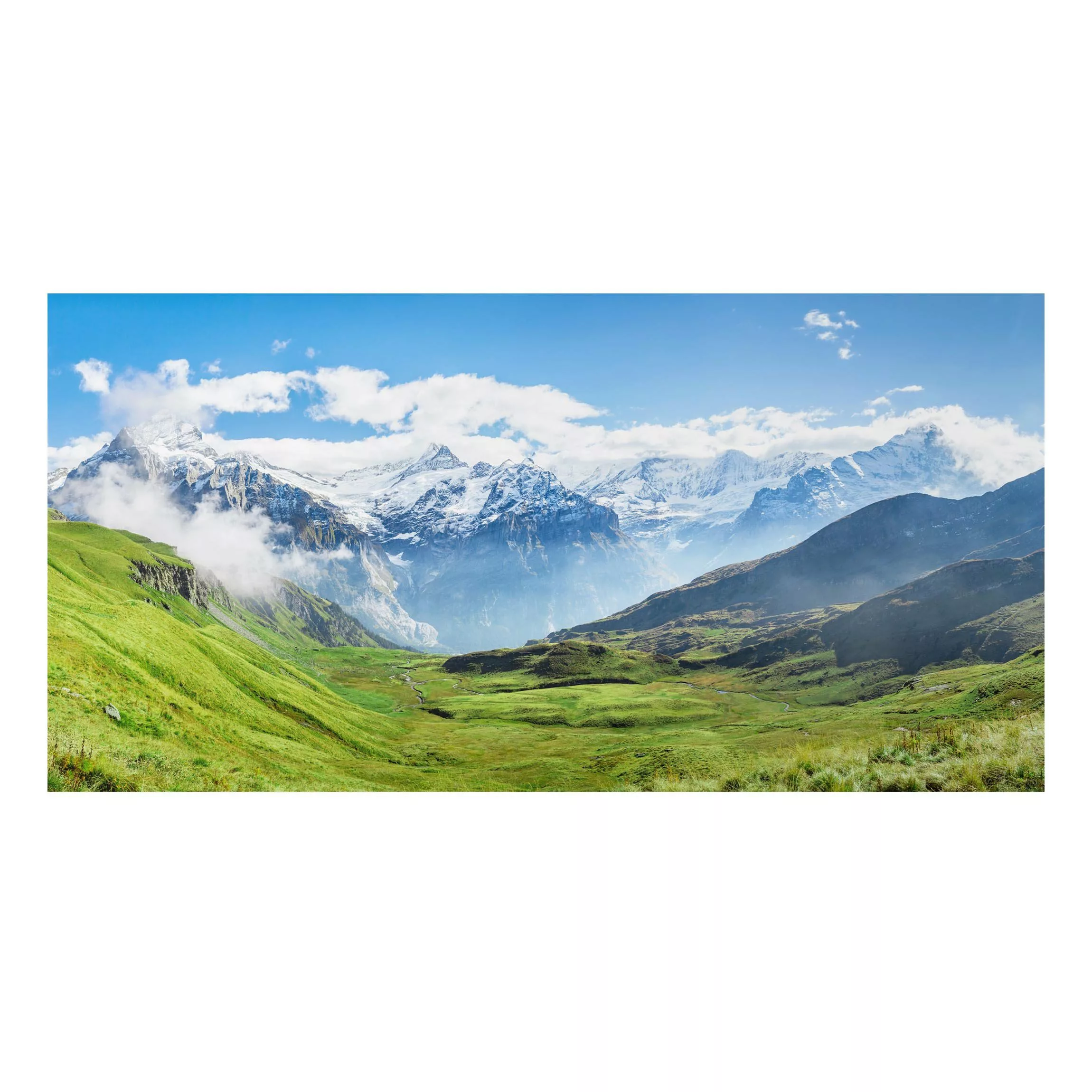 Alu-Dibond Bild Schweizer Alpenpanorama günstig online kaufen