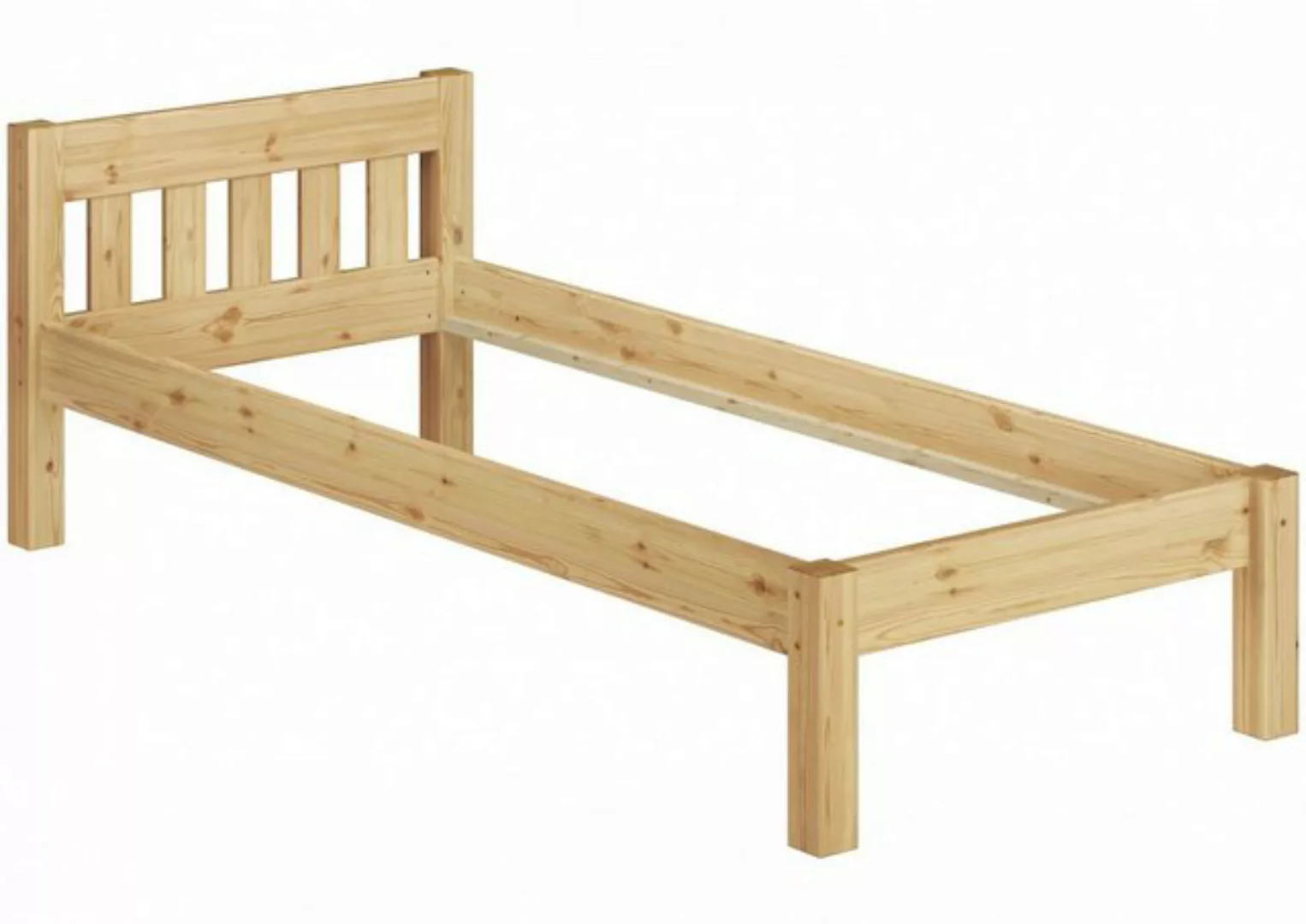 ERST-HOLZ Einzelbett Kurzes Bettgestell für Kinder 90x190 Kiefer Massivholz günstig online kaufen