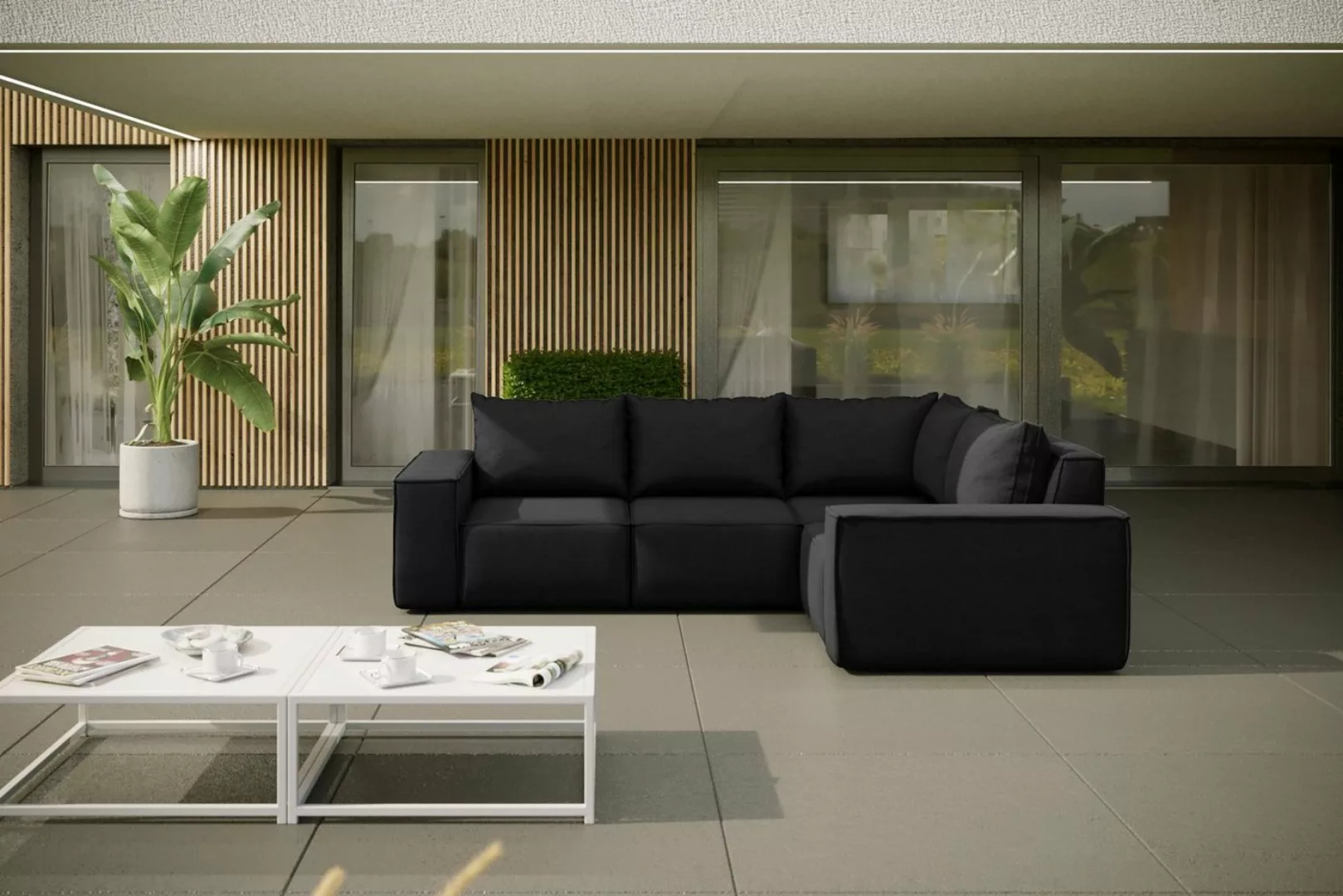 Fun Möbel Loungesofa Gartenmöbel Sofa 2-Sitzer GARDENT, wetterfester Stoff günstig online kaufen