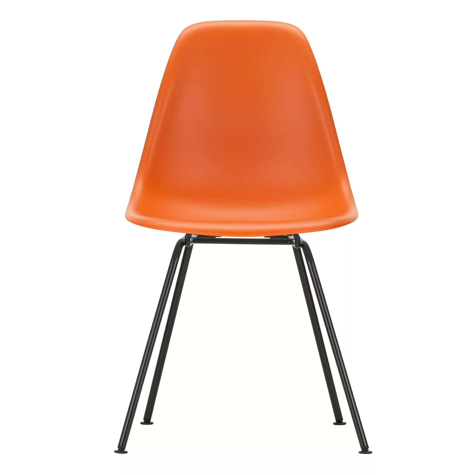 Vitra - Eames Plastic Side Chair DSX Gestell schwarz - rostiges orange/Sitz günstig online kaufen