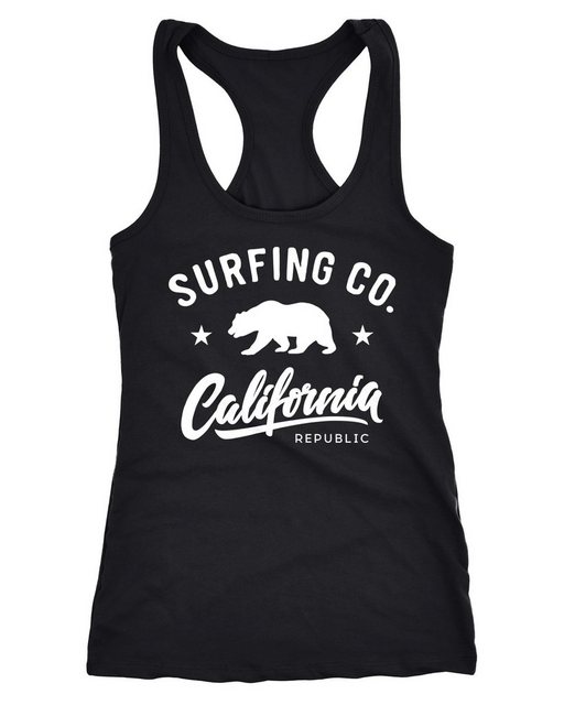 Neverless Tanktop Damen Tank-Top California Republic Bear Bär Sommer Surfin günstig online kaufen