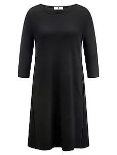 Jersey-Kleid Rundhals-­Ausschnitt Anna Aura schwarz günstig online kaufen