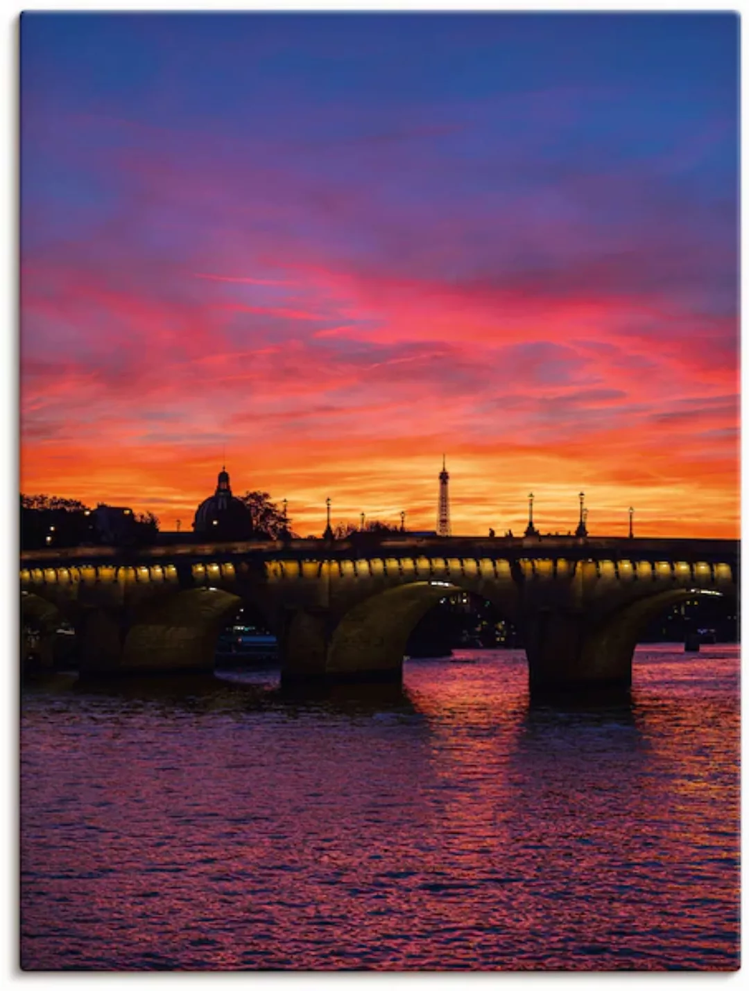 Artland Leinwandbild »Brücke Pont Neuf im Sonnenuntergang«, Paris, (1 St.), günstig online kaufen