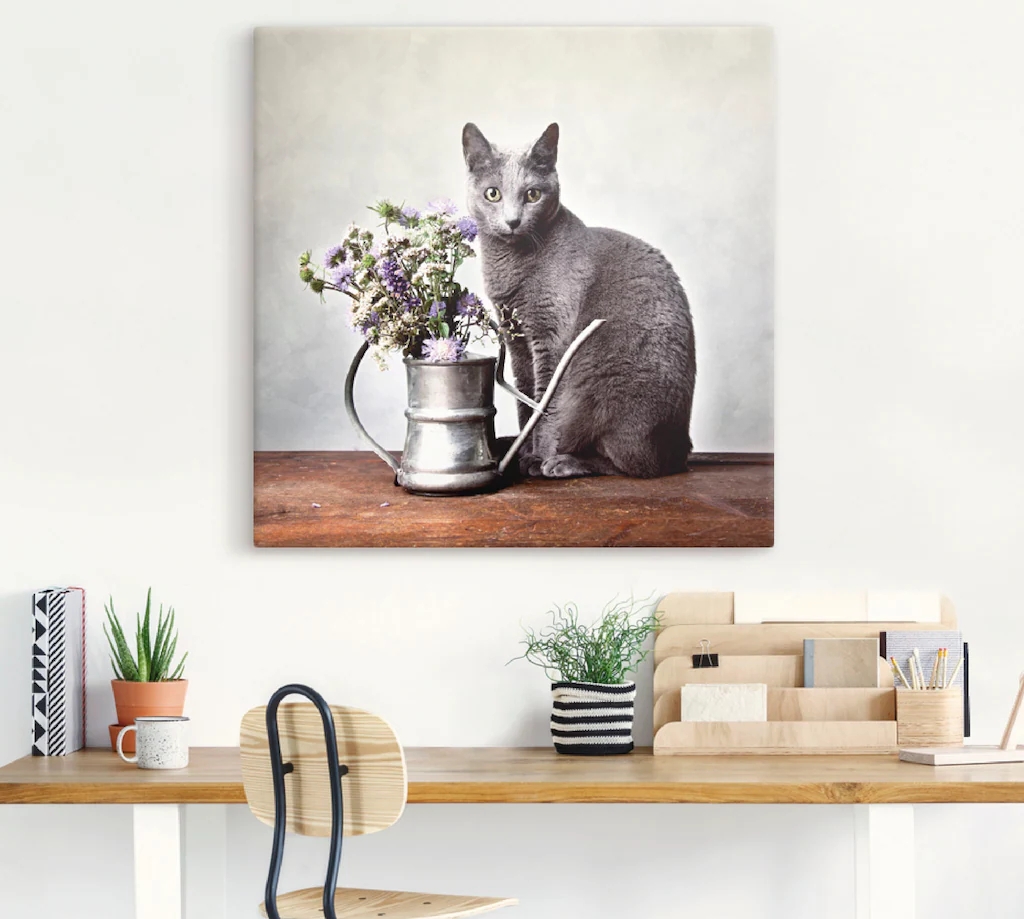 Artland Wandbild »Katze mit Deko«, Haustiere, (1 St.), als Alubild, Outdoor günstig online kaufen