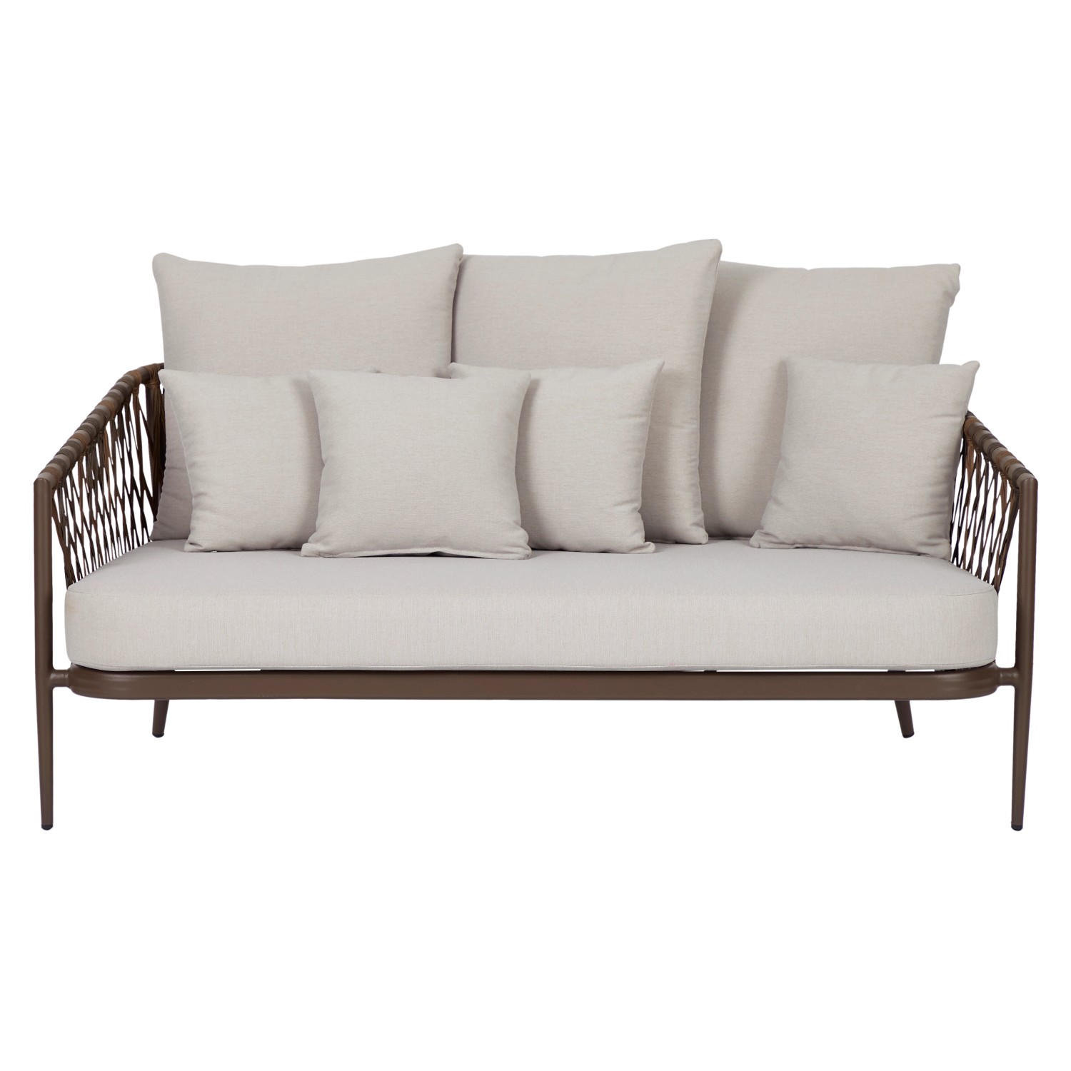 ebuy24 Harvey Gartensofa 3 Person mit Auflagen Braun günstig online kaufen