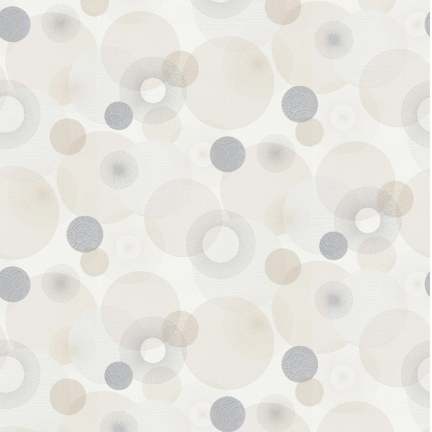 Bricoflor Moderne Tapete mit Kreisen Vlies Mustertapete in Weiß Beige Ideal günstig online kaufen