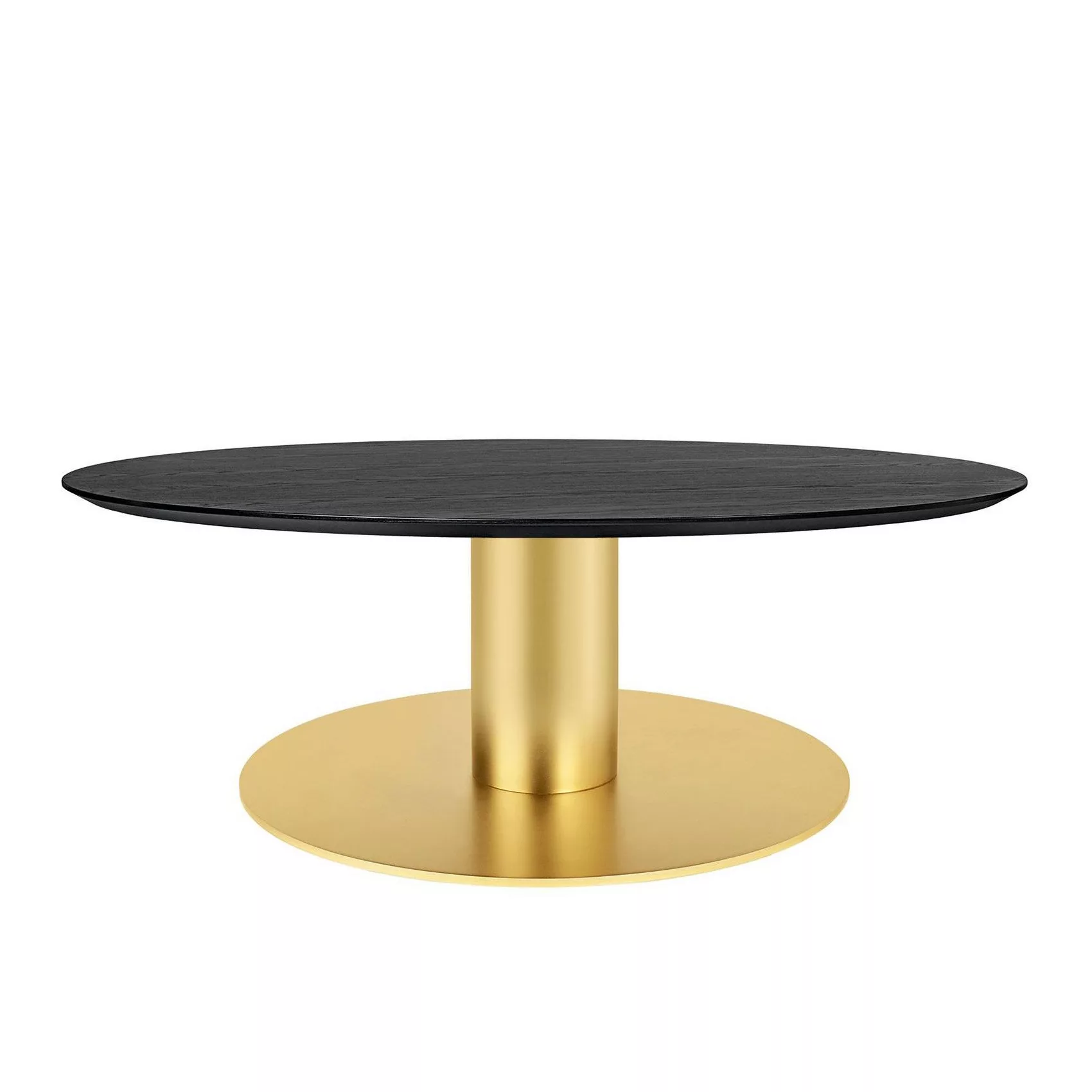 Gubi - 2.0 Coffee Table Gestell Messing Ø110cm - schwarz/Tischplatte Esche/ günstig online kaufen