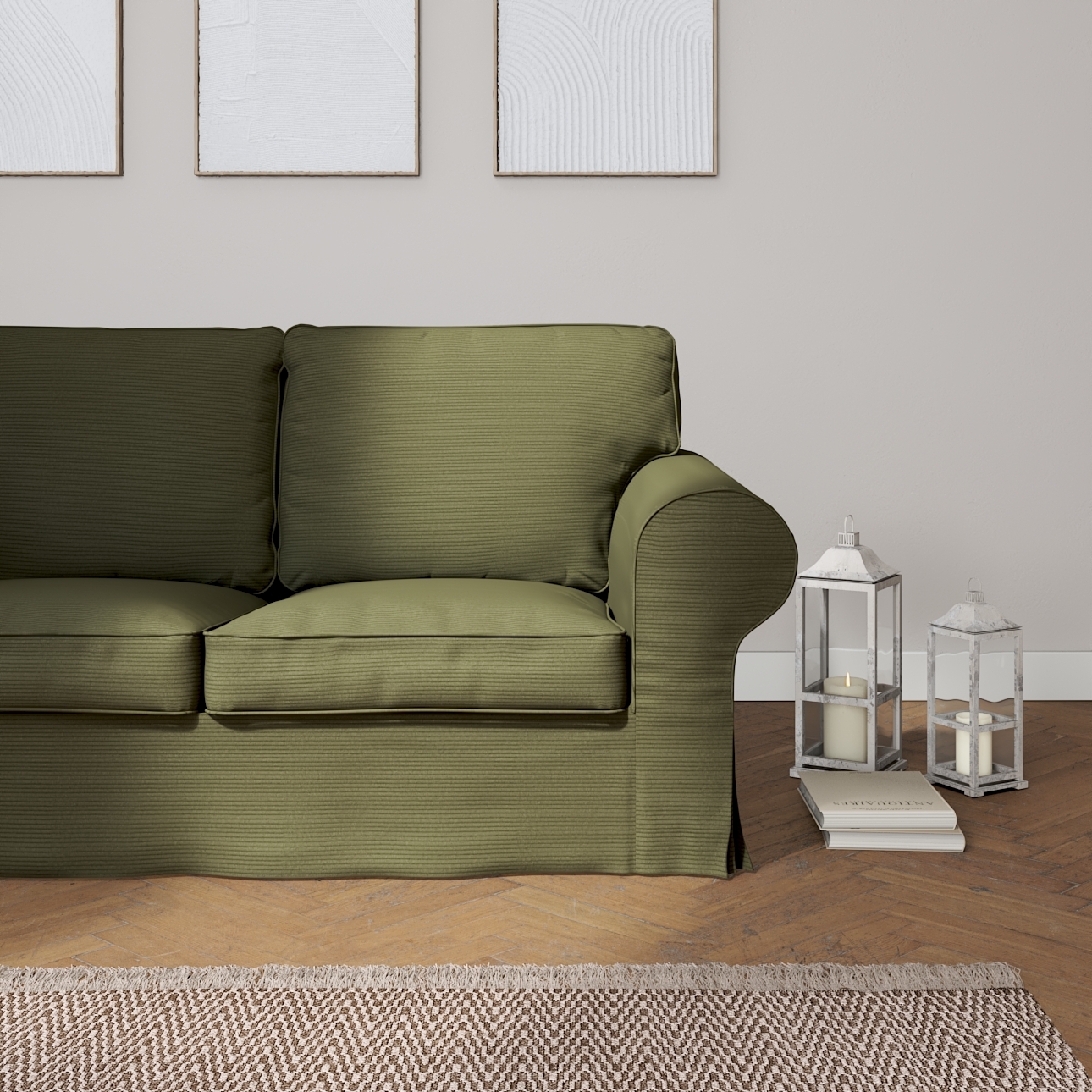 Bezug für Ektorp 2-Sitzer Schlafsofa ALTES Modell, olivgrün, Sofabezug Ekto günstig online kaufen