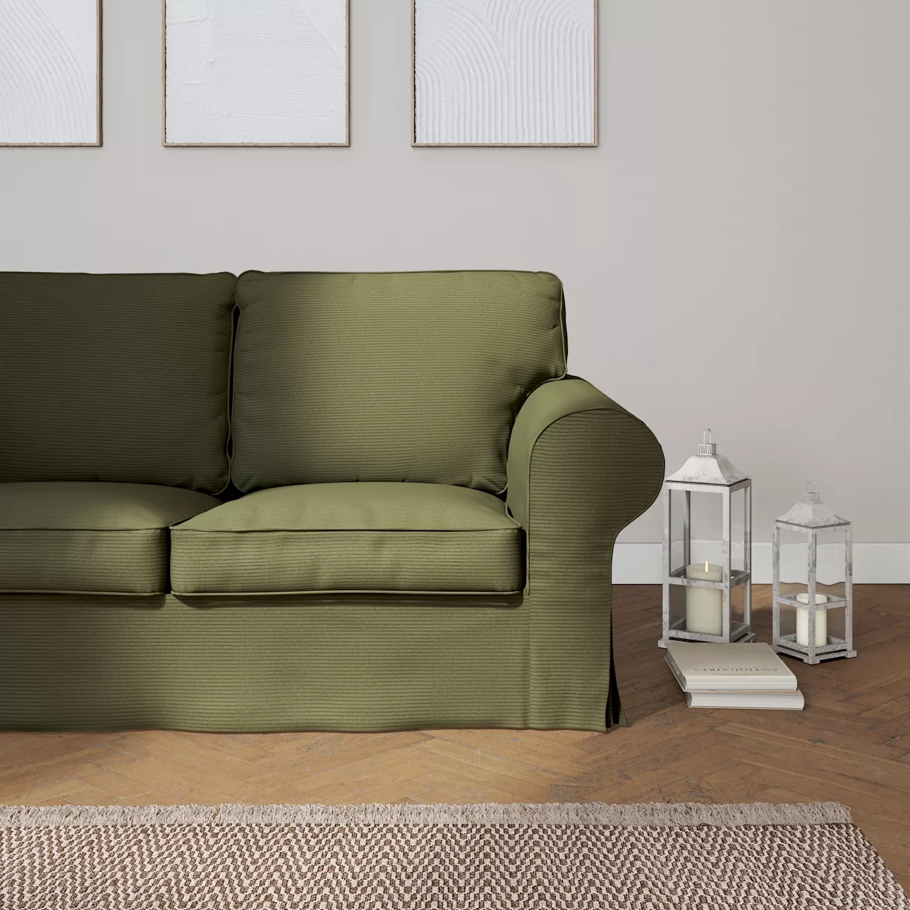 Bezug für Ektorp 2-Sitzer Schlafsofa NEUES Modell, olivgrün, Sofabezug für günstig online kaufen