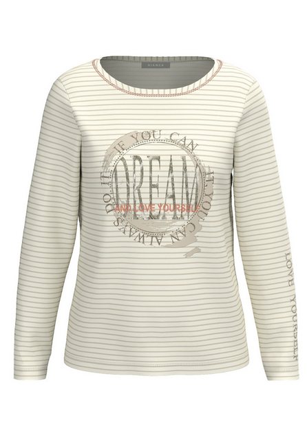 bianca Print-Shirt DAMI Ringelshirt mit Wording und Metallic-Effekt günstig online kaufen