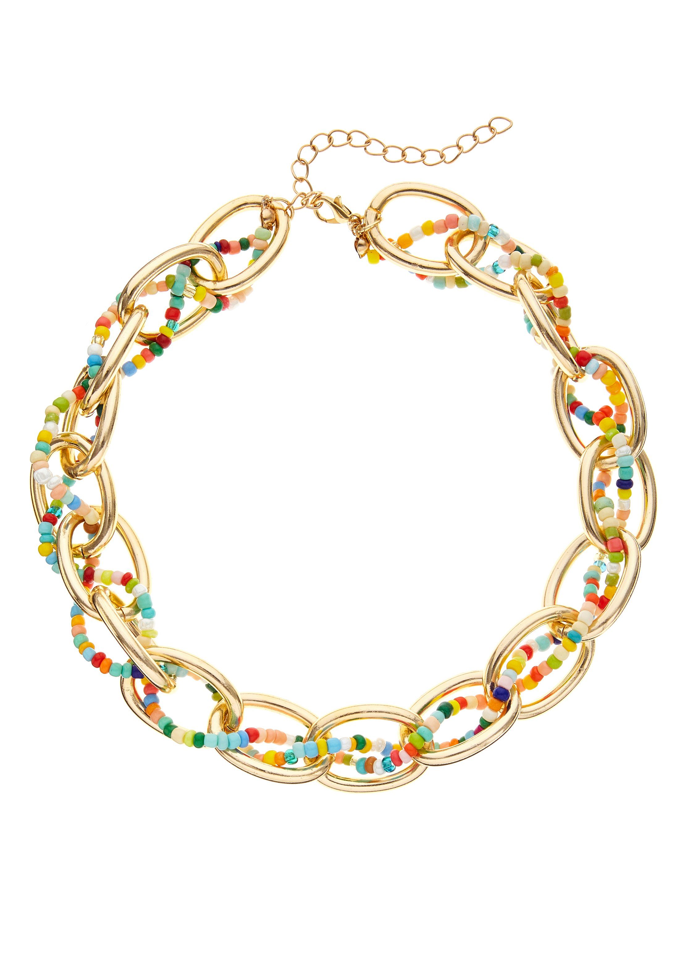 LASCANA Gliederkette, mit farbenfrohen Acrylperlen, Halsschmuck, günstig online kaufen