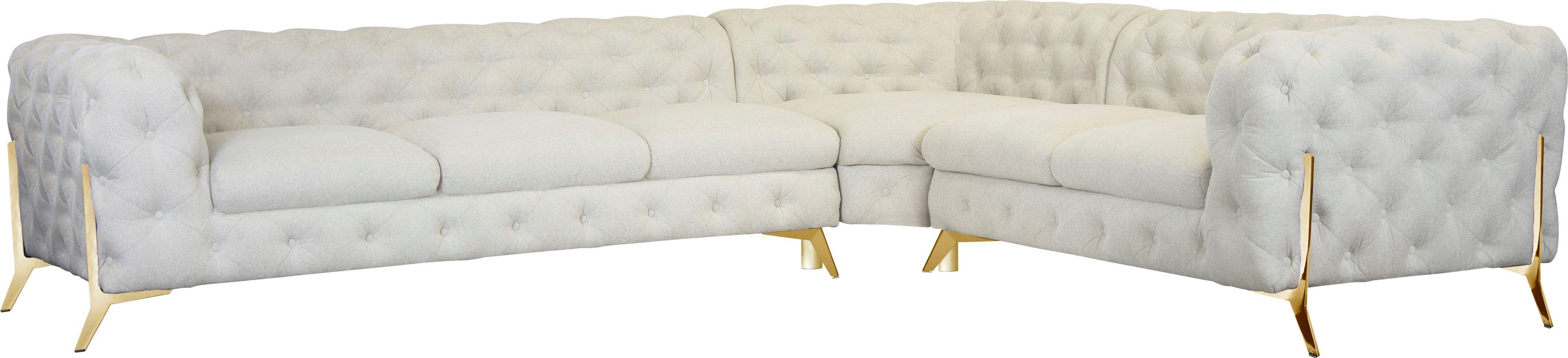Leonique Chesterfield-Sofa "Amaury L-Form", großes Ecksofa, Chesterfield-Op günstig online kaufen