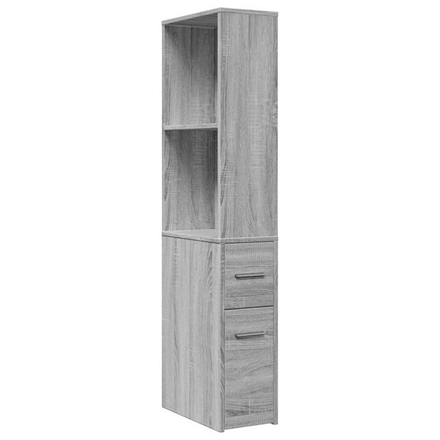 vidaXL Fächerschrank Badschrank Schmal mit Rollen Grau Sonoma Holzwerkstoff günstig online kaufen