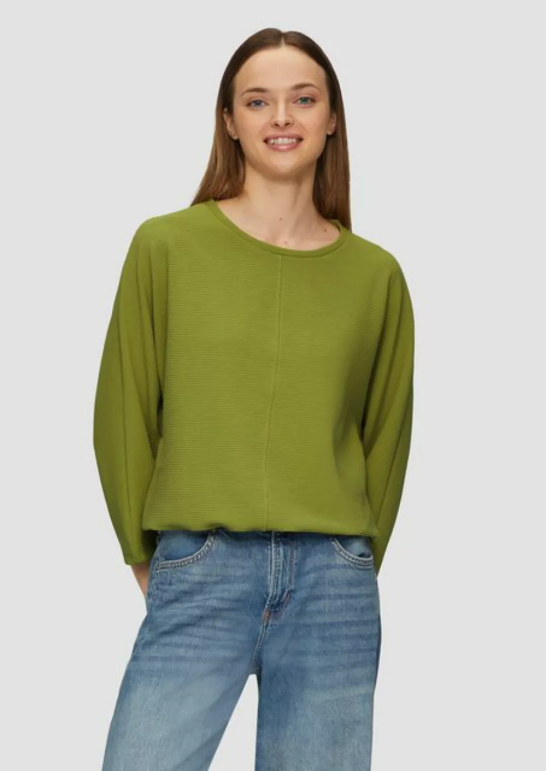 s.Oliver Sweatshirt Strukturiertes Sweatshirt mit Fledermausarm im O-Shape günstig online kaufen