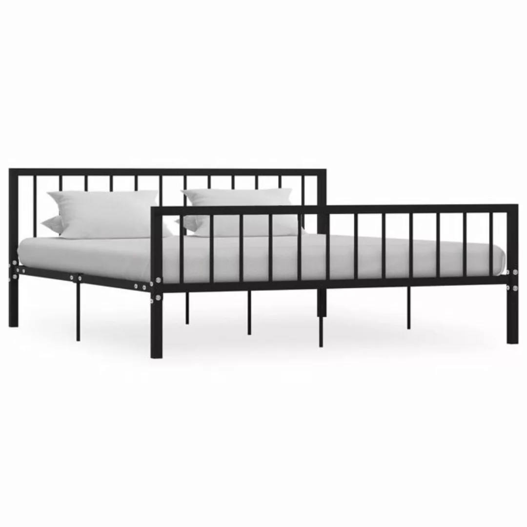 vidaXL Bettgestell Bettgestell Schwarz Metall 180200 cm Bett Bettrahmen Bet günstig online kaufen